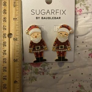 BaubleBar Christmas Santa Claus dangle movable Earrings new!